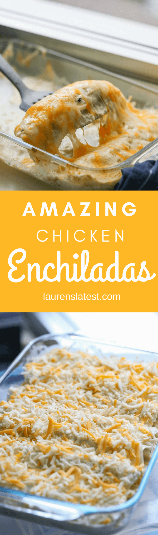 These Enchiladas are filled with lots of chicken, cheese and my secret ingredient, queso! They are simple to make and are loved by everyone. Give these <a href=